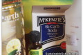 Earth choice dishwashing liquid, Thursday plantation Tea Tree Oil, Bi-Carb Soda and a spray bottle of citrus-vinegar cleaner