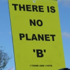 Rally sign reading "There is no Planet 'B'"