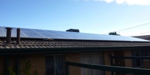 two rows of solar panels cover one side of our home's roof