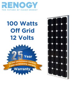 RENOGY 100 Watt 100w Monocrystalline Photovoltaic PV Solar Panel Module 12V Battery Charging