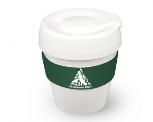 keep cup with The Wilderness Society logo on the band