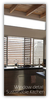 Kitchen Window detail with wooden blinds