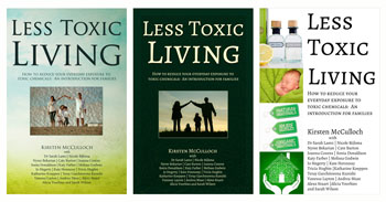 Three front cover options for Living Less Toxic