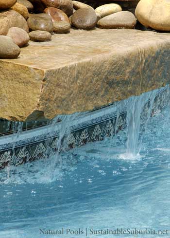 A water fall feature - Natural pools | SustainableSuburbia.net