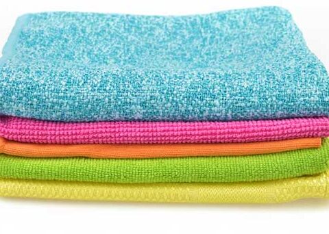 A pile of microfiber cloths