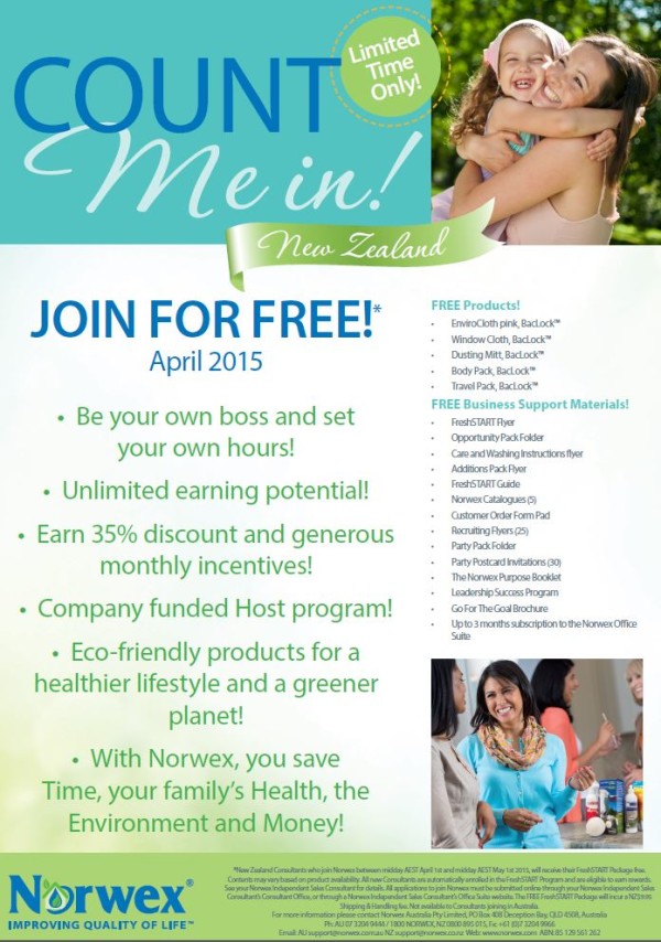 Count Me In! Join Norwex gfor Free NZ | SustainableSuburbia.net