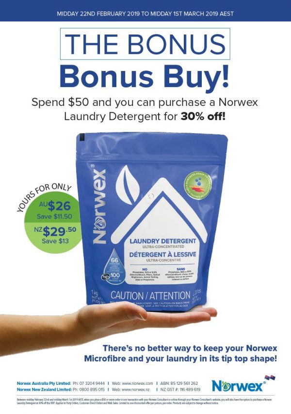 Norwex Laundry Detergent BonusBuy Feb 2019 - 30% off | SustainableSuburbia.net