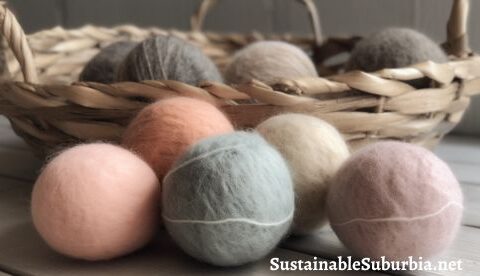Colourful homemade wool dryer balls