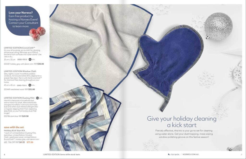 Give your holiday cleaning a kick start with this limited edition kick start kit in beautiful blues!